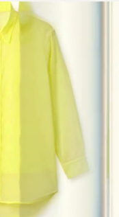 Yellow shirt product image cropped at the left edge